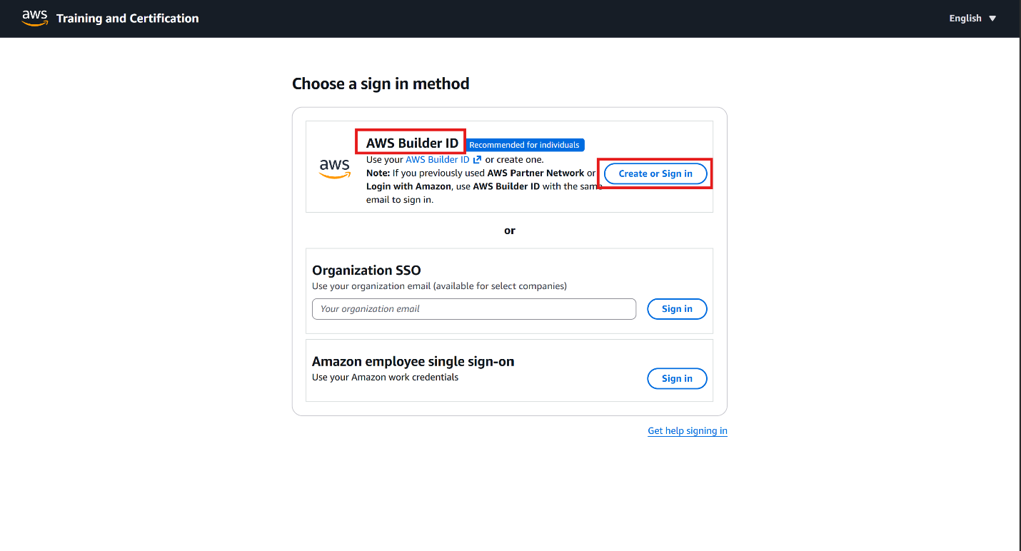 Đăng nhập AWS Training